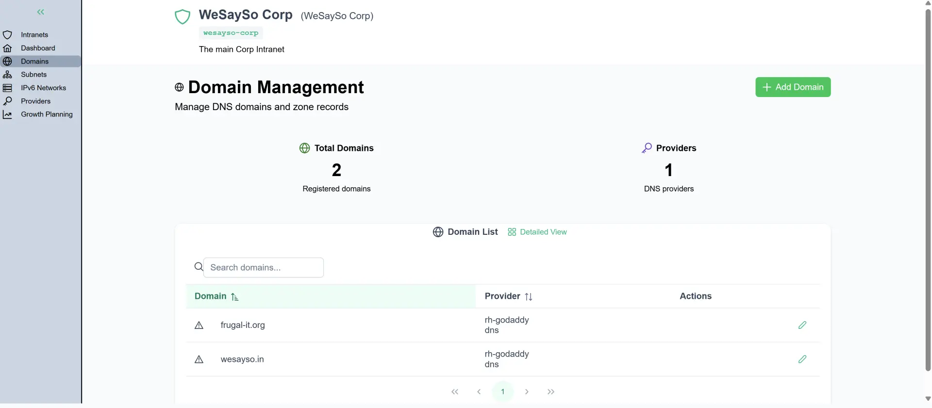Domain Management