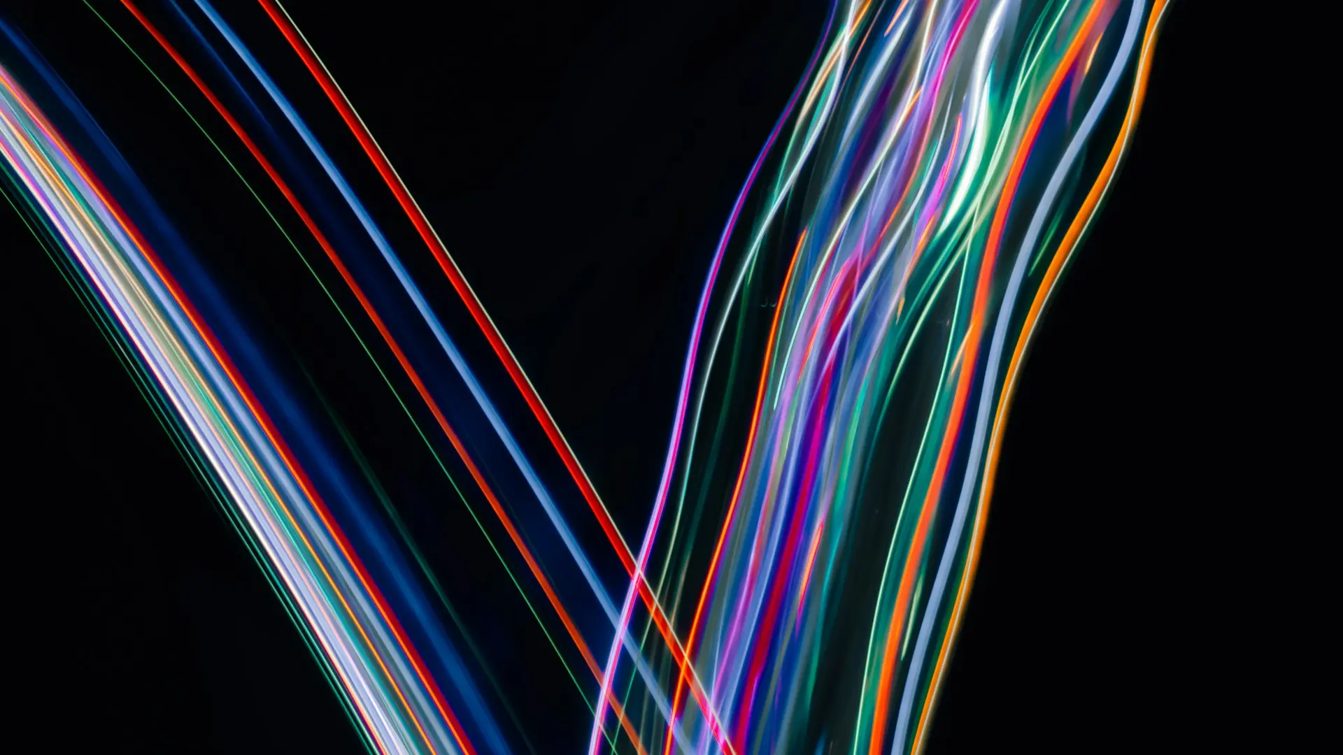 lines of color that separate at the top