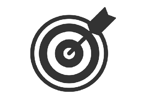 sketch of a target with an arrrow in the center