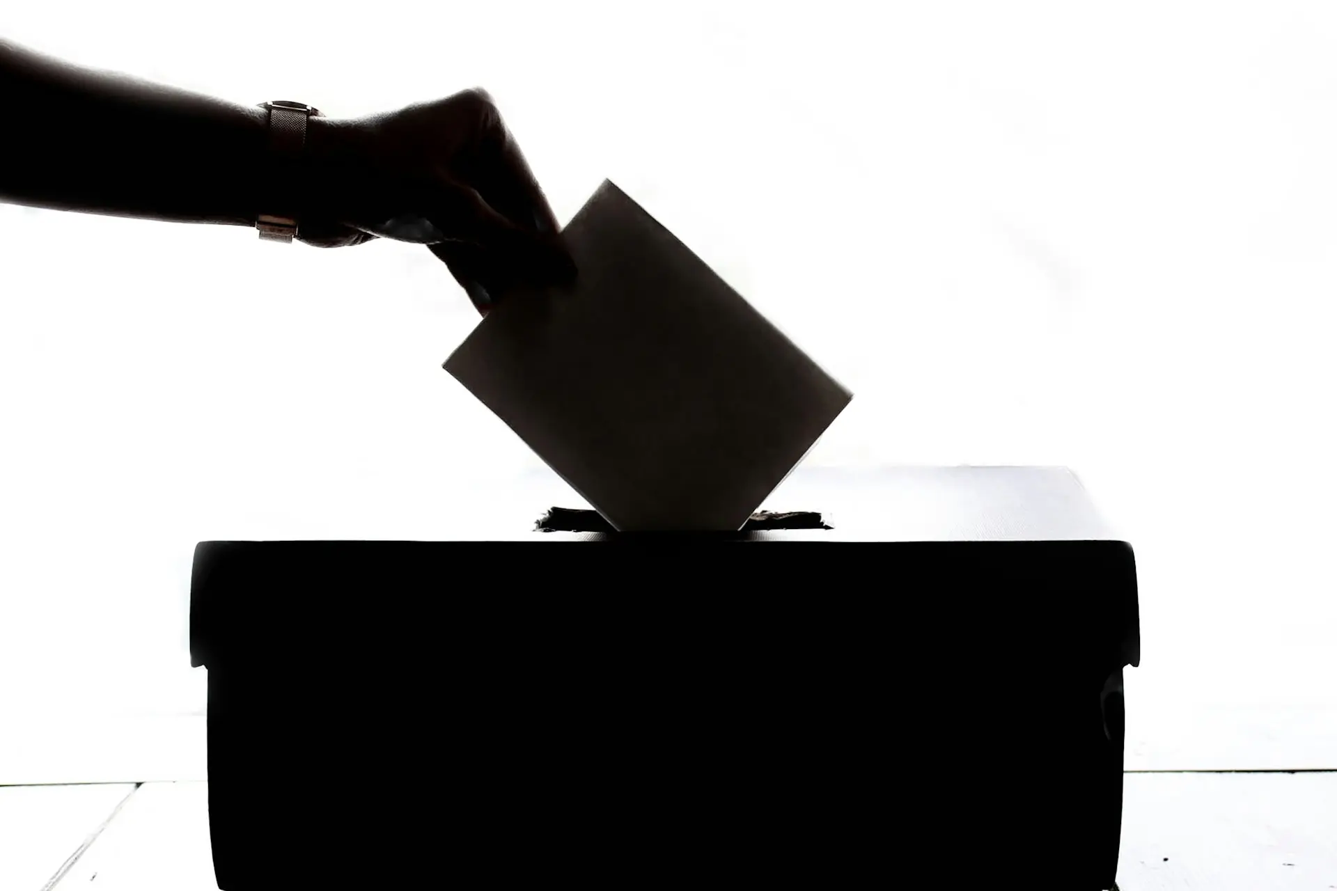 someone putting a vote in a box
